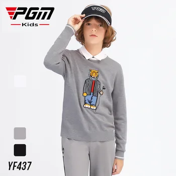 Детский свитер для гольфа PGM на осень и зиму, футболка с длинными рукавами для мальчиков, теплая мерсеризованная шерсть с круглым вырезом