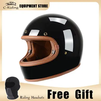 Легкий мотоциклетный шлем из стекловолокна в стиле ретро с полным лицом для отдыха и круизов, защитные шлемы для мотоциклов Capacete DOT