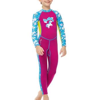 Детский гидрокостюм с длинным рукавом 2-5 мм, Неопреновый комбинезон, сохраняющий тепло, защита от ультрафиолета, купальник для подводного плавания, костюм для серфинга L