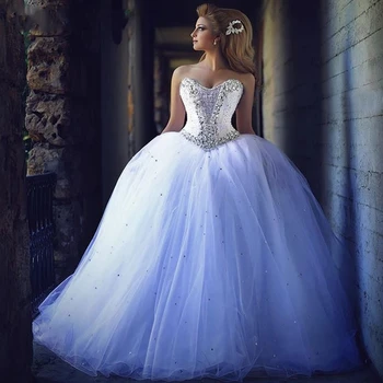 Бальное платье с кристаллами, Свадебные платья 2023, на шнуровке в виде сердечка сзади, Дубай, свадебное платье de mariee