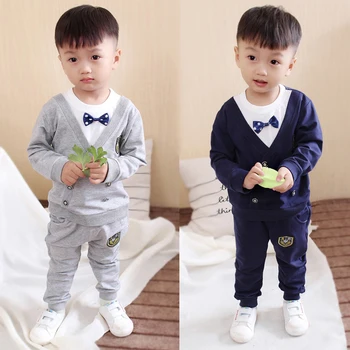 Комплект детской одежды, весенне-осенняя корейская версия для мальчиков 0-5 лет, повседневная универсальная спортивная одежда, пальто + брюки, модная детская одежда