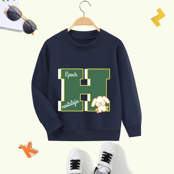 Пуловер с круглым вырезом для мальчиков и девочек дошкольного возраста, спортивная одежда, 2-7 лет