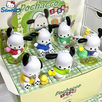 Оригинальная серия Sanrio Pochacco School Is Fun, Коробка для слепых, Супер Милая модная игрушка, Фигурка, Офисная модель, подарок-сюрприз для детей