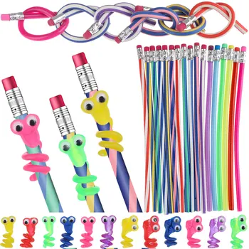 Гибкие карандаши Гибкие гнутые карандаши для детей Мягкие карандаши в разноцветную полоску