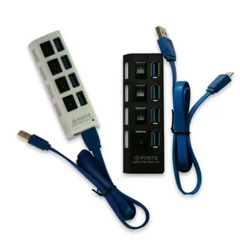 3,0 Концентратор USB HUB Splitter Multi USB 3,0 Концентратор С Несколькими 4/7 Портами Концентратор Разветвитель С Адаптером Питания Компьютерные Аксессуары Концентратор Для ПК