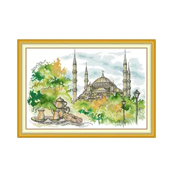 Голубая мечеть Стамбула набор для вышивания крестиком 14 карат 11 карат количество принтов холст ручная вышивка крестиком вышивка ручной работы рукоделие
