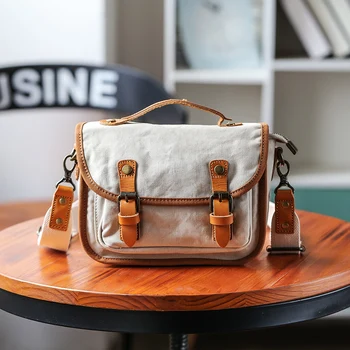 Холщовая сумка-мессенджер в стиле дикой моды в стиле ретро, сумочка для ежедневных поездок на работу большой емкости