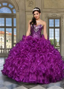 Фиолетовое Бальное Платье Quinceanera, Расшитое бисером И Кристаллами, С Открытой спиной, vestido de noiva, С открытыми плечами, платья для матери невесты