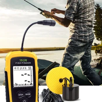 ЖК-дисплей Беспроводной гидролокатор для рыбалки 40 м / 130 футов Беспроводной эхолот для рыбалки IPX4 Водонепроницаемый аварийный эхолот для рыбалки