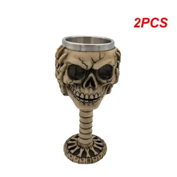 2ШТ 3D Чашка с черепом На Хэллоуин, Украшение для триллера, Чашка с черепом, Украшение для Хэллоуина, Смола, Скелет, Кружка-призрак, Кофейная чашка, Хэллоуин