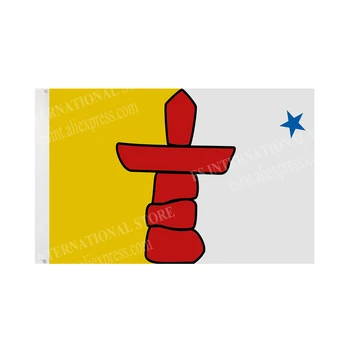 Флаг Нунавута Национальный Графический Напечатанный На Заказ Дизайн Подвесного Баннера Спорт На открытом Воздухе Полиэфирная Крышка Вала Люверсы 3X5FT 90X150CM
