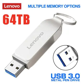 Lenovo Высокоскоростной USB Флэш-Накопитель 64 ТБ Металлический Флеш-Накопитель 16 ТБ 8 ТБ 4 ТБ Флешки Водонепроницаемый USB-Накопитель 3.0 Флэш-Диск Для Ps4 Ps5
