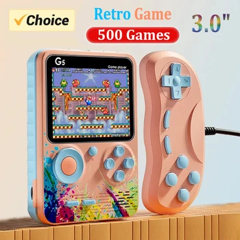 Портативная Игровая Консоль G5 в стиле Ретро С 500 Классическими Играми 3,0-дюймовый Экран Портативный Геймпад Macaron Color Аккумуляторная Батарея емкостью 1020 мАч