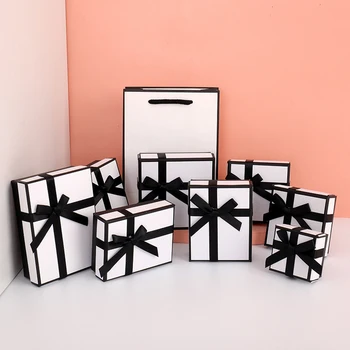 Горячая распродажа, Новая коробка для хранения галстука-бабочки в белом стиле, Изящная подарочная коробка, Упаковочная коробка для брелка, Практичные Настольные принадлежности для хранения Оптом