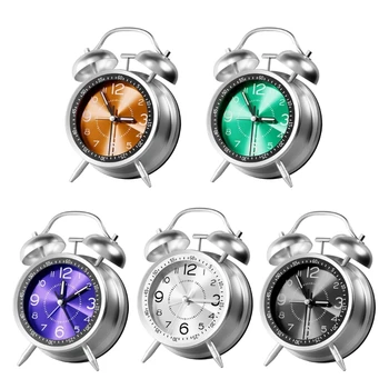 831B Портативный мини-будильник Ретро круглые двойные колокольчики Настольные часы для спальни дома