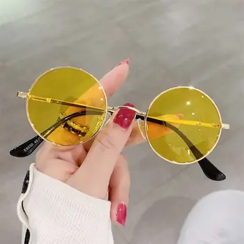 Защита от UV400, маленькие круглые солнцезащитные очки, модные металлические разноцветные солнцезащитные очки в стиле хиппи, поляризованные панк-оттенки для мужчин и женщин