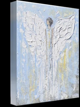 Настенное искусство Украшение для дома для девочек Сине-желтое платье Ангел Печать на холсте Модульная картина Плакаты Современная гостиная без рамки