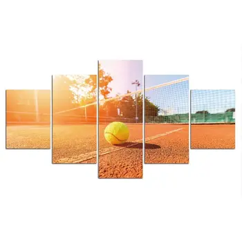 5шт Теннисный Мяч Корт Спорт 5 Шт. Фотографии Холст Картины Стены 5 Панелей Абстрактный Плакат HD Печать Домашнего Декора Декор Комнаты