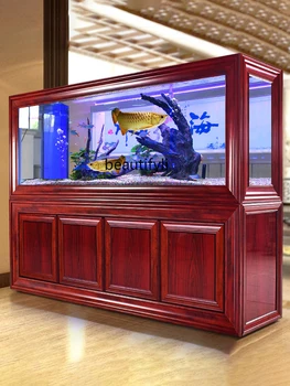 Китайский Аквариум для рыб Экран для гостиной Нижний Фильтр Большой Бытовой Экологический Аквариум с ленивой сменой воды