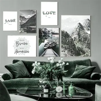 Плакат с пейзажем Скандинавской природы, Горное озеро, холст, Настенная художественная печать, картина в скандинавском стиле, Современный домашний декор