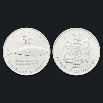 Намибия 5 Центов Фао Животные Рыбы 2000 Подлинных оригинальных монет 100% Коллекционные монеты реального выпуска Unc Африка