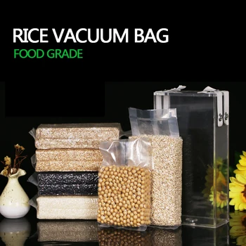 Вакуумная Пластиковая коробка 0,2 мм, мешок для хранения риса, пакеты для горячего запечатывания, Толстая Прозрачная упаковка в форме пищевых продуктов, Квадратные пакеты для хранения чайных зерен.
