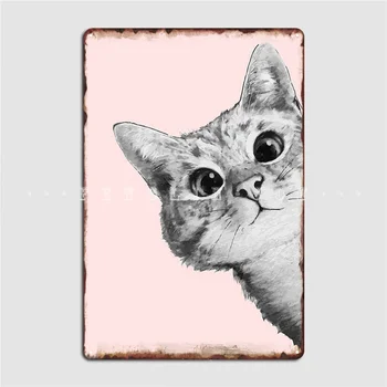 Плакат с металлической табличкой Sneaky Cat, Кинотеатр, гостиная, паб, Гараж, Винтажный плакат, жестяные вывески