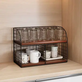 Бытовая стойка для хранения чая, Украшение чайного сервиза, Многослойная стойка для хранения, Современный Минималистский Кухонный Настольный стеллаж для хранения