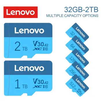 Lenovo Micro TF / SD Карта 128 ГБ Класса 10 Высокоскоростная Карта памяти A1 2 ТБ 1 ТБ 512 ГБ Флэш-памяти SD-Карта 256 ГБ Адаптер Android Телефон