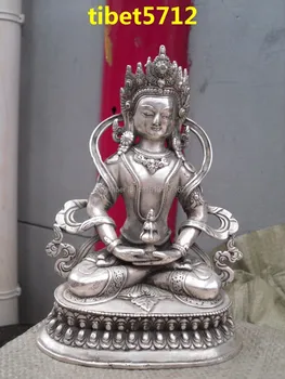 Тибетская буддийская статуя Будды АМИТАЮСА, покрытая бронзой, 22 см, 1,3 кг, Статуя Исцеляющего Будды с бронзовой отделкой