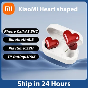 Xiaomi Mijia Redmi Bluetooth 5.3 Беспроводные Наушники В Форме Сердца женские Наушники Высокого Качества Heart Earbuds Подарок Для Девушки