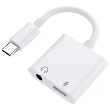 Новый Белый Аудиоадаптер Usb-C К USB-C + 3,5 мм Аудиоадаптер 