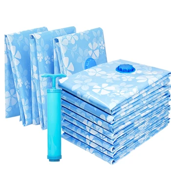 11 шт. Утолщенный вакуумный мешок для хранения ткани, Компрессионный мешок, Многоразовое одеяло, Органайзер для одеял с ручным насосом