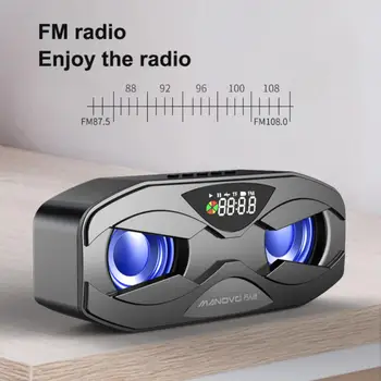 Мощный басовый беспроводной динамик Bluetooth Светодиодная ритмическая вспышка Luidspreker FM-радио Wekker TF карта сабвуфер с объемным звуком Super 6D