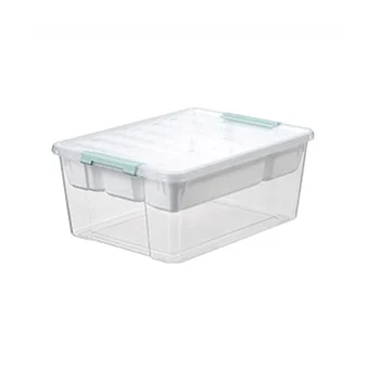Глубокий Прозрачный Пластиковый Штабелируемый Контейнер Для Хранения Bin Box Tote с Прозрачной Защелкивающейся Крышкой Организационное Решение для Дома
