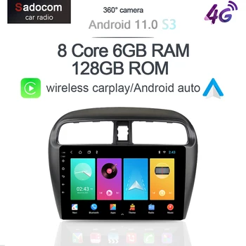 360 Камера Carplay 6G + 128G Android 10,0 Автомобильный DVD-плеер GPS WIFI Bluetooth 5,0 RDS Радио Для Mitsubishi Mirage Attrage 2012-2018
