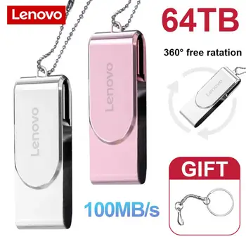 Lenovo USB Memoria 2TB OTG Металлический Ключ USB 3.0 Pen Drive 1TB 512GB Type C Высокоскоростной Флешки Mini Flash Drive Memory Stick