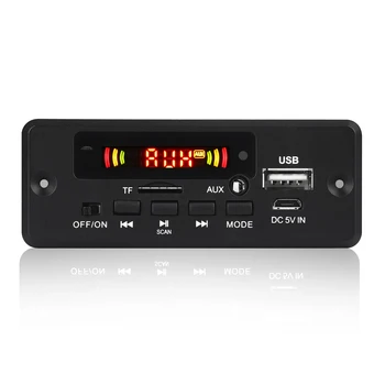 Плата усилителя MP3-декодера мощностью 2X3 Вт 12V Bluetooth 5.0 30 Вт Поддержка автомобильного FM-радиомодуля TF USB AUX