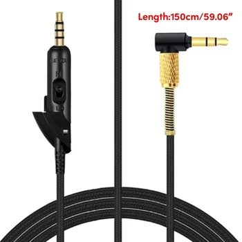Шнур для наушников 3,5 мм-3,5 мм для наушников QC15 Прочный и устойчивый к коррозии, расширяемый для различных нужд 59,1 дюйма