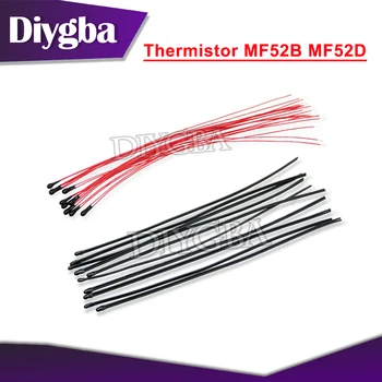 10ШТ Термистор NTC Терморезистор MF52B MF52D 10K 100K Ремешок зонда провод B3950 B3435 1% 10 см Датчик контроля температуры