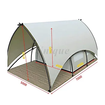 Водонепроницаемая парусиновая палатка для сафари, стиль парусного спорта, Роскошная уличная палатка для фермы и курорта, 5х7 м