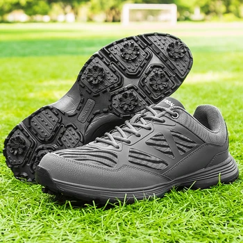 Обувь для гольфа, мужские сетчатые уличные Легкие кроссовки для гольфистов с качественными шипами, мужские удобные спортивные кроссовки для ходьбы