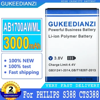 Аккумулятор GUKEEDIANZI для смартфона Philips S388 S 388 CTS388, 3000 мАч, AB1700AWML, номер для отслеживания