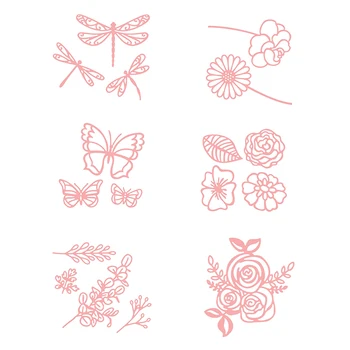 Штампы для резки металла с насекомыми и цветами для поделок, скрапбукинга, фотоальбома, декоративного тиснения, бумажных открыток, штампов 2021
