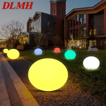 DLMH Современный Белый Газонный Светильник Водонепроницаемый IP65 Наружный Круглый Светодиодный 16 Цветов для Украшения Сада и Парка