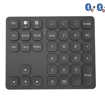 Двойная цифровая клавиатура Bluetooth с бантом, перезаряжаемая беспроводная цифровая клавиатура с цифрами для ноутбука iPad, цифровая клавиатура Slinet для Windows ios