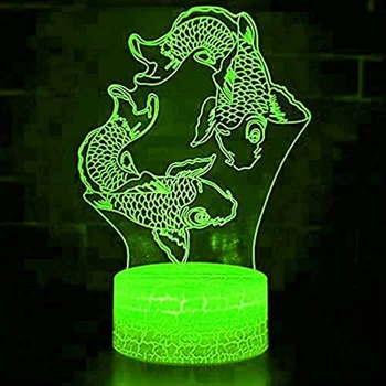 Nighdn 3D Лампа-рыбка, детский ночник, 7 цветов, USB прикроватная лампа, украшение спальни, светодиодный ночник, подарки ребенку на День рождения