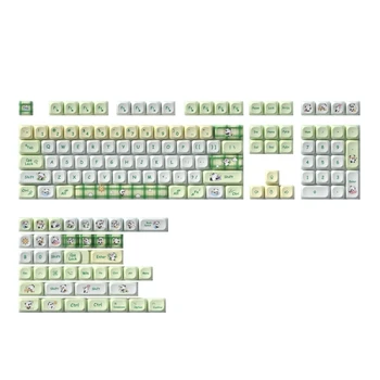 Качественная Клавиатура Panda Theme Keycaps 140 Клавишных Колпачков С высокой Гибкостью, Сублимационные Колпачки для клавиатуры 61/68/84/87/89