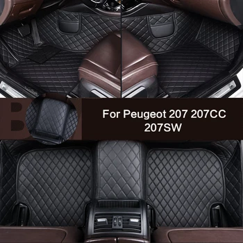Изготовленные На Заказ Автомобильные Коврики Специально Для Peugeot 207 207CC 207SW Авто Ковры Кожаные Автомобильные Аксессуары