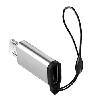 Разъем-адаптер для преобразования USB C в Micro USB с ремешком для портативного телефона